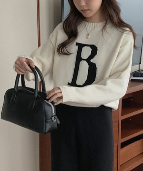 Vipoa（ヴィポア）の「レトロカレッジジャガードニット（ニット/セーター・レディース・ホワイト/レッド・FREE）」の14枚目の写真