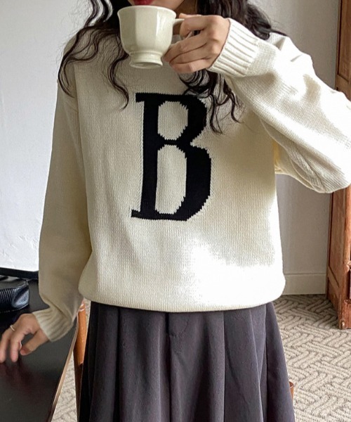 Vipoa（ヴィポア）の「レトロカレッジジャガードニット（ニット/セーター・レディース・ホワイト/レッド・FREE）」の11枚目の写真