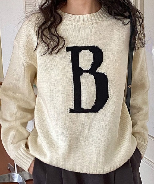 Vipoa（ヴィポア）の「レトロカレッジジャガードニット（ニット/セーター・レディース・ホワイト/レッド・FREE）」の12枚目の写真