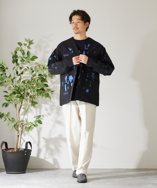 417 EDIFICE(フォーワンセブンエディフィス)の「【セットアップ着用可】WORKING ペイントジャケット(ブルゾン・メンズ・ブラック/ネイビー/ボルドー・MEDIUM/LARGE)」の4枚目の写真