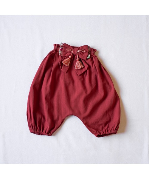 mocmof(モクモフ)の「おめかし袴セット flowery(着物・キッズ・オレンジ/ブルー/レッド・80-90cm/70-80cm)」の8枚目の写真