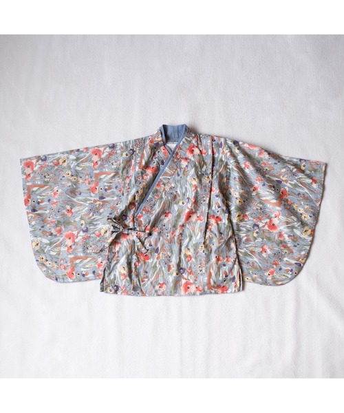 mocmof(モクモフ)の「おめかし袴セット flowery(着物・キッズ・オレンジ/ブルー/レッド・80-90cm/70-80cm)」の9枚目の写真