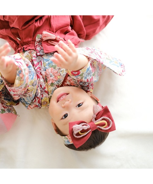 mocmof(モクモフ)の「おめかし袴セット flowery(着物・キッズ・オレンジ/ブルー/レッド・80-90cm/70-80cm)」の20枚目の写真