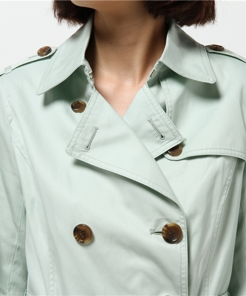 NATURAL BEAUTY BASIC（ナチュラルビューティーベーシック）の「ショートトレンチコート（トレンチコート・レディース・ネイビー/ライトグリーン/ベージュ・MEDIUM/SMALL/LARGE）」の10枚目の写真