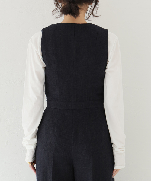 plage（プラージュ）の「Tweed ジャンプスーツ（サロペット/オーバーオール・レディース・ネイビー・36/38）」の18枚目の写真