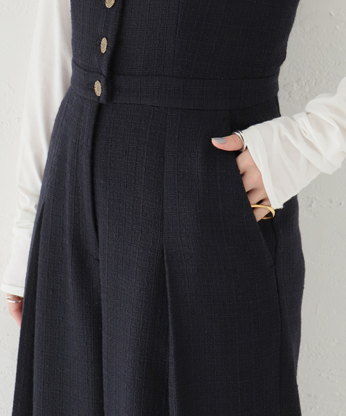 plage（プラージュ）の「Tweed ジャンプスーツ（サロペット/オーバーオール・レディース・ネイビー・36/38）」の16枚目の写真