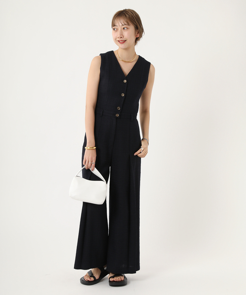 plage（プラージュ）の「Tweed ジャンプスーツ（サロペット/オーバーオール・レディース・ネイビー・36/38）」の5枚目の写真