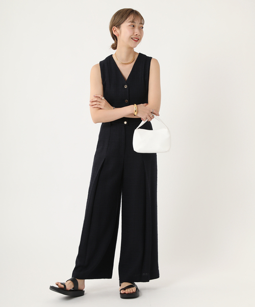 plage（プラージュ）の「Tweed ジャンプスーツ（サロペット/オーバーオール・レディース・ネイビー・36/38）」の2枚目の写真