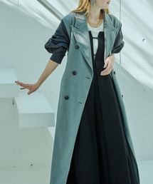 Ezick | Shine sleeve 2WAY へリンボンジレトレンチ(トレンチコート)