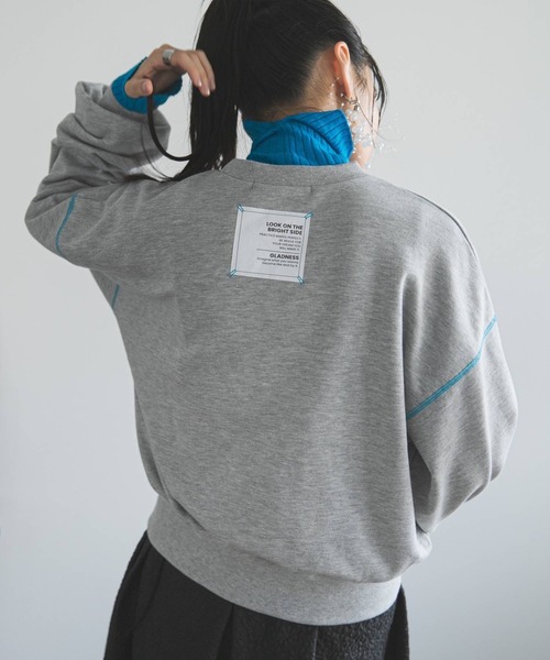 bohmal（ボマール）の「ボリュームスリーブワッペン付きスウェット（スウェット・レディース・グレー/ホワイト/ブラック・FREE）」の3枚目の写真