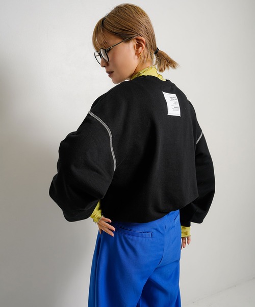 bohmal（ボマール）の「ボリュームスリーブワッペン付きスウェット（スウェット・レディース・グレー/ホワイト/ブラック・FREE）」の2枚目の写真