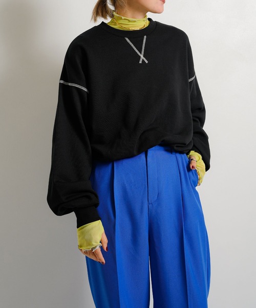 bohmal（ボマール）の「ボリュームスリーブワッペン付きスウェット（スウェット・レディース・グレー/ホワイト/ブラック・FREE）」の18枚目の写真