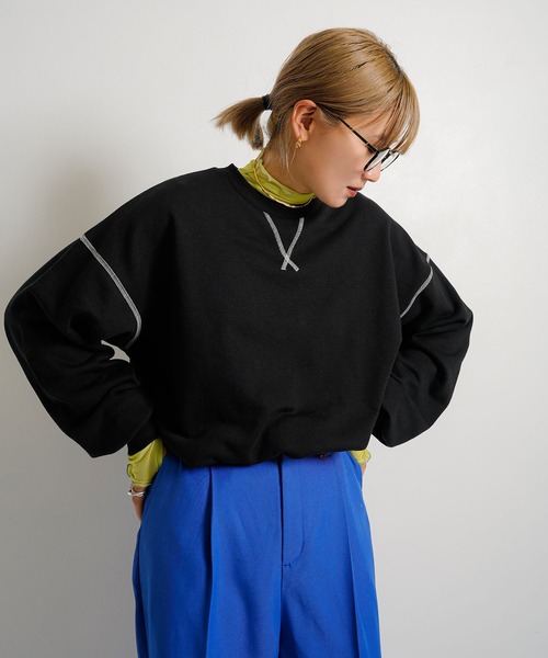 bohmal（ボマール）の「ボリュームスリーブワッペン付きスウェット（スウェット・レディース・グレー/ホワイト/ブラック・FREE）」の19枚目の写真