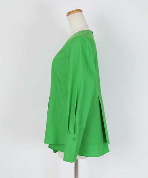 UR'S（ユアーズ）の「イレギュラーヘムペプラムトップス（Tシャツ/カットソー・レディース・グリーン/ブラック/ホワイト/ブルー・M/S/L）」の6枚目の写真