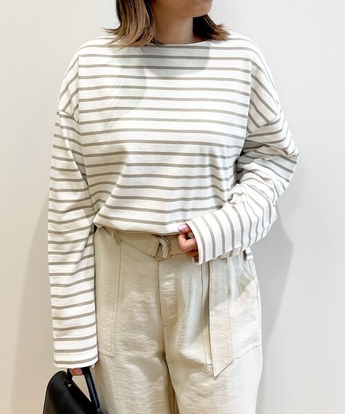 OPAQUE.CLIP(オペークドットクリップ)の「◆ギザコットン バスクボーダーカットソー(Tシャツ/カットソー・レディース・ブルー系2/ホワイト系その他3/ベージュ系2・38)」の8枚目の写真