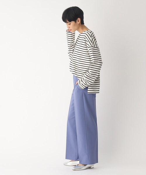 OPAQUE.CLIP(オペークドットクリップ)の「◆ギザコットン バスクボーダーカットソー(Tシャツ/カットソー・レディース・ブルー系2/ホワイト系その他3/ベージュ系2・38)」の7枚目の写真