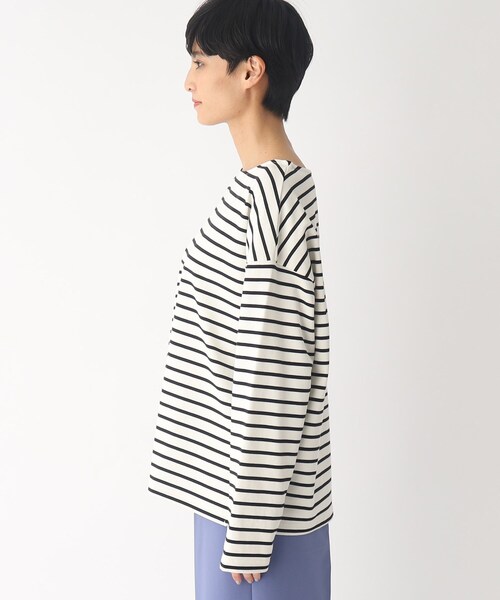 OPAQUE.CLIP(オペークドットクリップ)の「◆ギザコットン バスクボーダーカットソー(Tシャツ/カットソー・レディース・ブルー系2/ホワイト系その他3/ベージュ系2・38)」の14枚目の写真