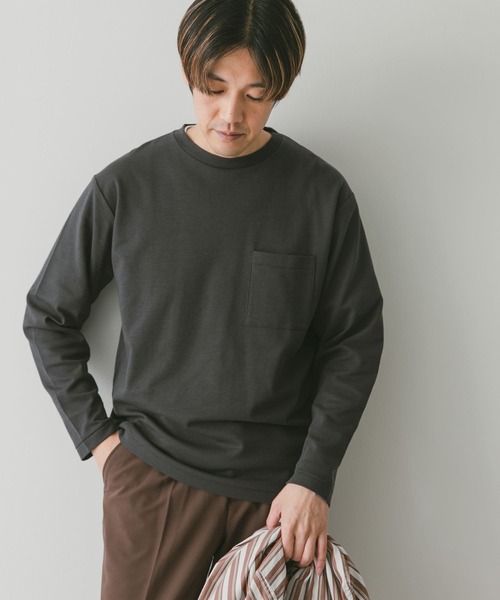 URBAN RESEARCH DOORS(アーバンリサーチドアーズ)の「『イージーケア』『毛玉防止』ポンチロングスリーブTシャツ(Tシャツ/カットソー・メンズ・ホワイト/ブルー/スミクロ・LARGE/MEDIUM)」の3枚目の写真