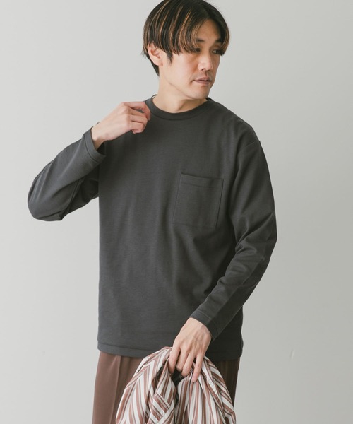 URBAN RESEARCH DOORS(アーバンリサーチドアーズ)の「『イージーケア』『毛玉防止』ポンチロングスリーブTシャツ(Tシャツ/カットソー・メンズ・ホワイト/ブルー/スミクロ・LARGE/MEDIUM)」の10枚目の写真