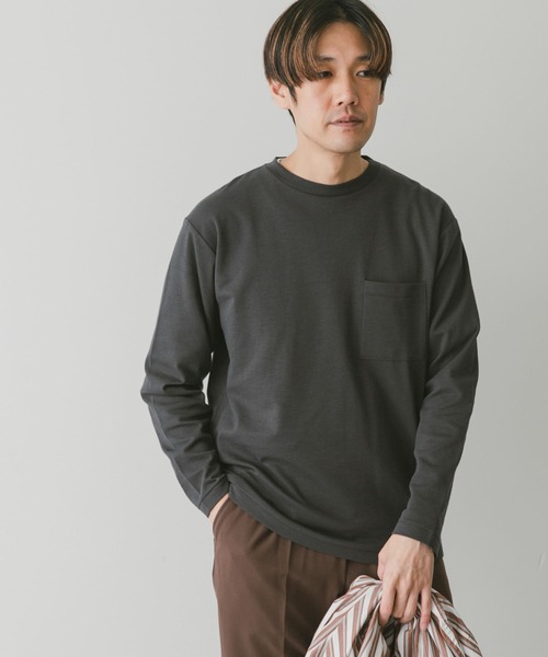 URBAN RESEARCH DOORS(アーバンリサーチドアーズ)の「『イージーケア』『毛玉防止』ポンチロングスリーブTシャツ(Tシャツ/カットソー・メンズ・ホワイト/ブルー/スミクロ・LARGE/MEDIUM)」の11枚目の写真