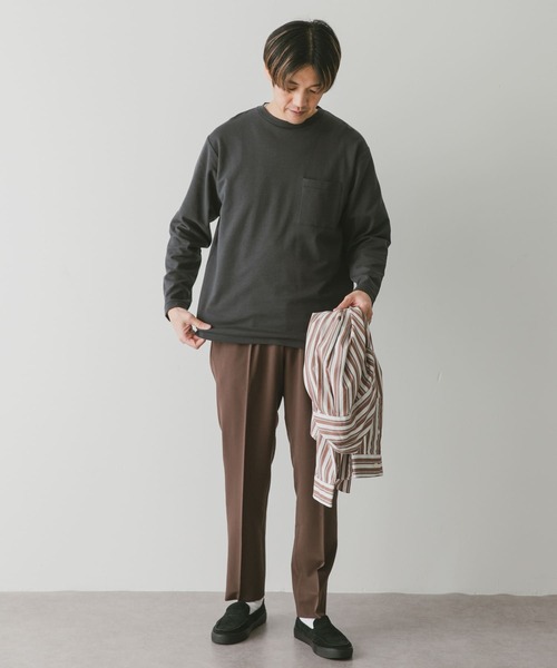 URBAN RESEARCH DOORS(アーバンリサーチドアーズ)の「『イージーケア』『毛玉防止』ポンチロングスリーブTシャツ(Tシャツ/カットソー・メンズ・ホワイト/ブルー/スミクロ・LARGE/MEDIUM)」の14枚目の写真
