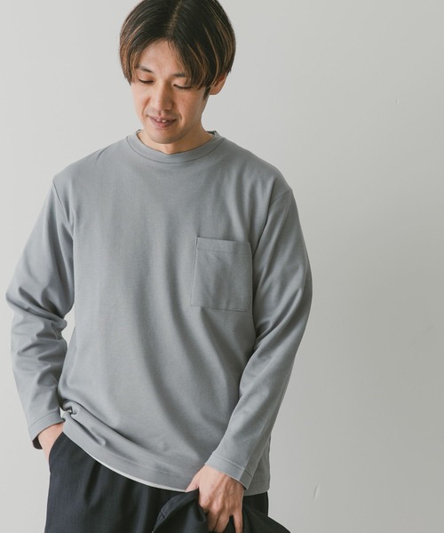 URBAN RESEARCH DOORS(アーバンリサーチドアーズ)の「『イージーケア』『毛玉防止』ポンチロングスリーブTシャツ(Tシャツ/カットソー・メンズ・ホワイト/ブルー/スミクロ・LARGE/MEDIUM)」の15枚目の写真