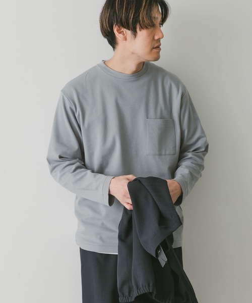 URBAN RESEARCH DOORS(アーバンリサーチドアーズ)の「『イージーケア』『毛玉防止』ポンチロングスリーブTシャツ(Tシャツ/カットソー・メンズ・ホワイト/ブルー/スミクロ・LARGE/MEDIUM)」の17枚目の写真