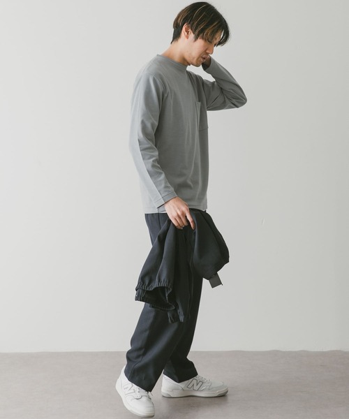 URBAN RESEARCH DOORS(アーバンリサーチドアーズ)の「『イージーケア』『毛玉防止』ポンチロングスリーブTシャツ(Tシャツ/カットソー・メンズ・ホワイト/ブルー/スミクロ・LARGE/MEDIUM)」の18枚目の写真