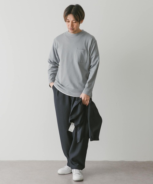 URBAN RESEARCH DOORS(アーバンリサーチドアーズ)の「『イージーケア』『毛玉防止』ポンチロングスリーブTシャツ(Tシャツ/カットソー・メンズ・ホワイト/ブルー/スミクロ・LARGE/MEDIUM)」の19枚目の写真
