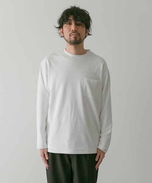 URBAN RESEARCH DOORS(アーバンリサーチドアーズ)の「『イージーケア』『毛玉防止』ポンチロングスリーブTシャツ(Tシャツ/カットソー・メンズ・ホワイト/ブルー/スミクロ・LARGE/MEDIUM)」の20枚目の写真