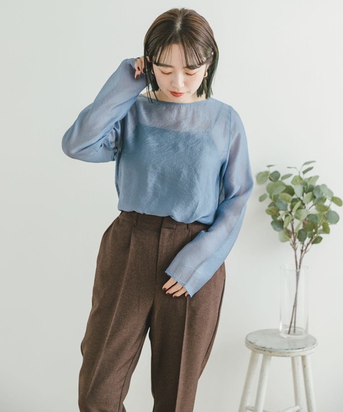 ITEMS URBANRESEARCH(アイテムズ アーバンリサーチ)の「シアープルオーバー(Tシャツ/カットソー・レディース・ブルー/オフホワイト/ブラック・FREE)」の9枚目の写真