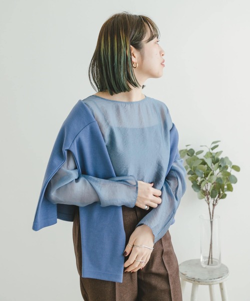 ITEMS URBANRESEARCH(アイテムズ アーバンリサーチ)の「シアープルオーバー(Tシャツ/カットソー・レディース・ブルー/オフホワイト/ブラック・FREE)」の10枚目の写真