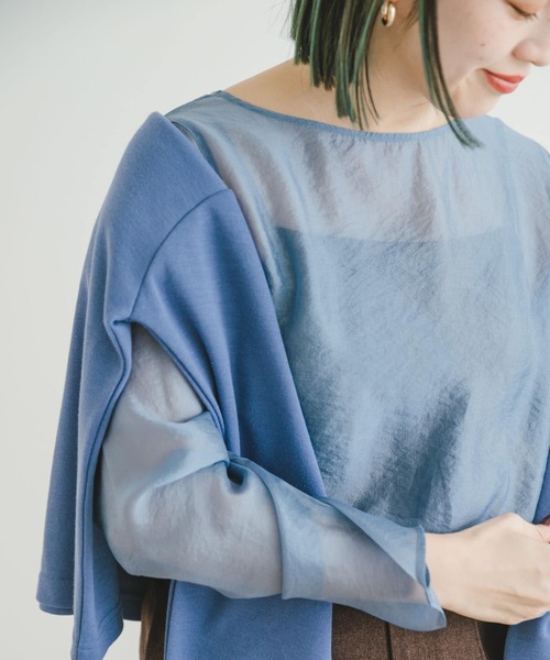 ITEMS URBANRESEARCH(アイテムズ アーバンリサーチ)の「シアープルオーバー(Tシャツ/カットソー・レディース・ブルー/オフホワイト/ブラック・FREE)」の11枚目の写真