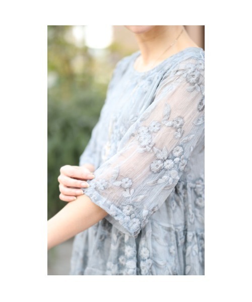花刺繍ティアードシアーチュニック【公式通販】
