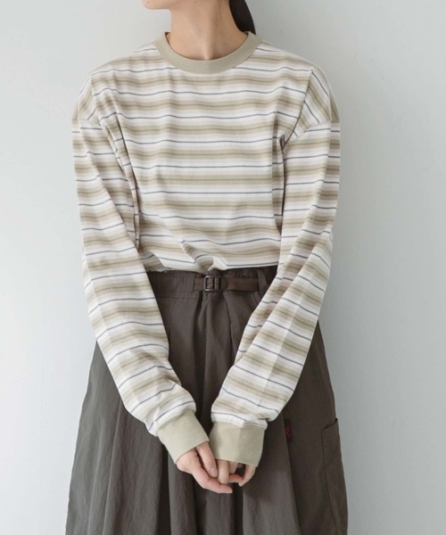 EKAL(エカル)の「ネイチャーボーダーロングスリーブTシャツ(Tシャツ/カットソー・メンズ・グリーン系その他/ホワイト系その他・MEDIUM/LARGE)」の20枚目の写真