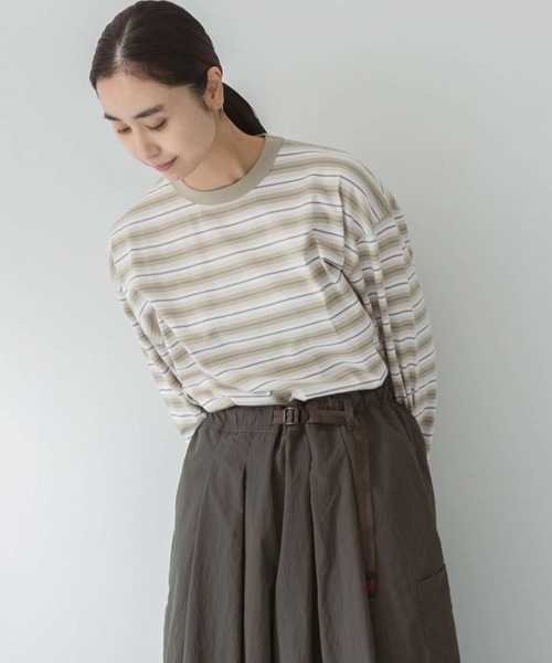 EKAL(エカル)の「ネイチャーボーダーロングスリーブTシャツ(Tシャツ/カットソー・メンズ・グリーン系その他/ホワイト系その他・MEDIUM/LARGE)」の15枚目の写真