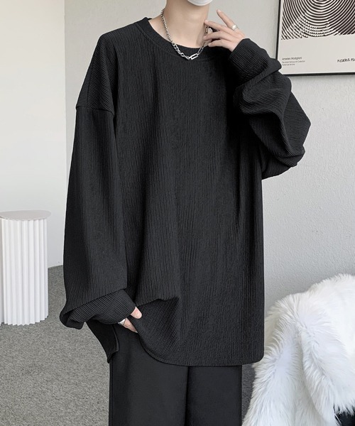 FVLMEN（フルメン）の「【FVLMEN】pleats balloon shirtsleeve tee/プリーツ バルーン シャツスリーブ T（Tシャツ/カットソー・メンズ・ホワイト/グリーン/ブラック・LARGE/X-LARGE/MEDIUM）」の2枚目の写真