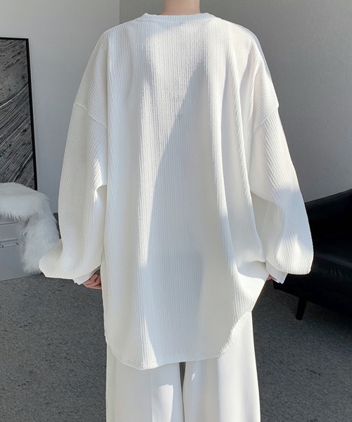 FVLMEN（フルメン）の「【FVLMEN】pleats balloon shirtsleeve tee/プリーツ バルーン シャツスリーブ T（Tシャツ/カットソー・メンズ・ホワイト/グリーン/ブラック・LARGE/X-LARGE/MEDIUM）」の11枚目の写真