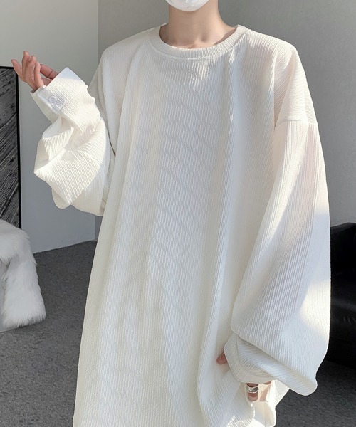 FVLMEN（フルメン）の「【FVLMEN】pleats balloon shirtsleeve tee/プリーツ バルーン シャツスリーブ T（Tシャツ/カットソー・メンズ・ホワイト/グリーン/ブラック・LARGE/X-LARGE/MEDIUM）」の10枚目の写真