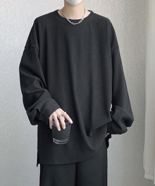 FVLMEN（フルメン）の「【FVLMEN】pleats balloon shirtsleeve tee/プリーツ バルーン シャツスリーブ T（Tシャツ/カットソー・メンズ・ホワイト/グリーン/ブラック・LARGE/X-LARGE/MEDIUM）」の12枚目の写真