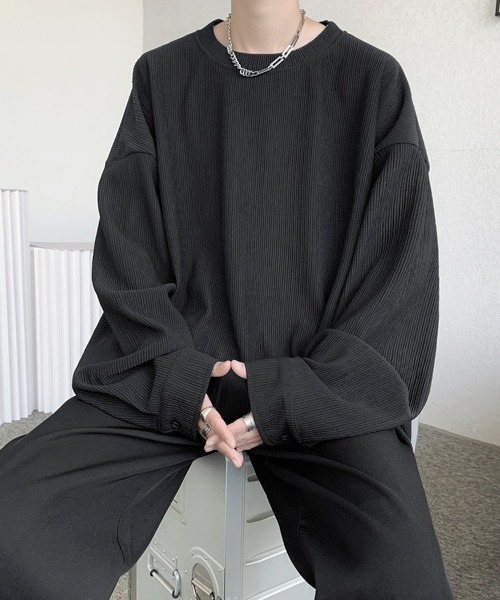 FVLMEN（フルメン）の「【FVLMEN】pleats balloon shirtsleeve tee/プリーツ バルーン シャツスリーブ T（Tシャツ/カットソー・メンズ・ホワイト/グリーン/ブラック・LARGE/X-LARGE/MEDIUM）」の20枚目の写真