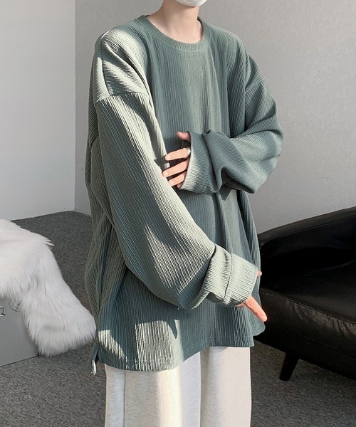 FVLMEN（フルメン）の「【FVLMEN】pleats balloon shirtsleeve tee/プリーツ バルーン シャツスリーブ T（Tシャツ/カットソー・メンズ・ホワイト/グリーン/ブラック・LARGE/X-LARGE/MEDIUM）」の22枚目の写真