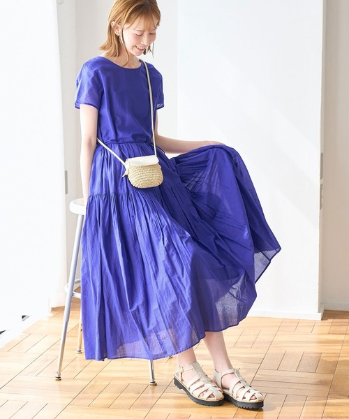 ROPE' PICNIC（ロペピクニック）の「【WEB限定カラー:ブラウン,グリーン】リンクコーデ/2WAY INDIAティアードワンピース（ワンピース・レディース・ブラック/ダークグリーン/ブルー/ブラウン系その他/ピンク系その他2・38）」の5枚目の写真