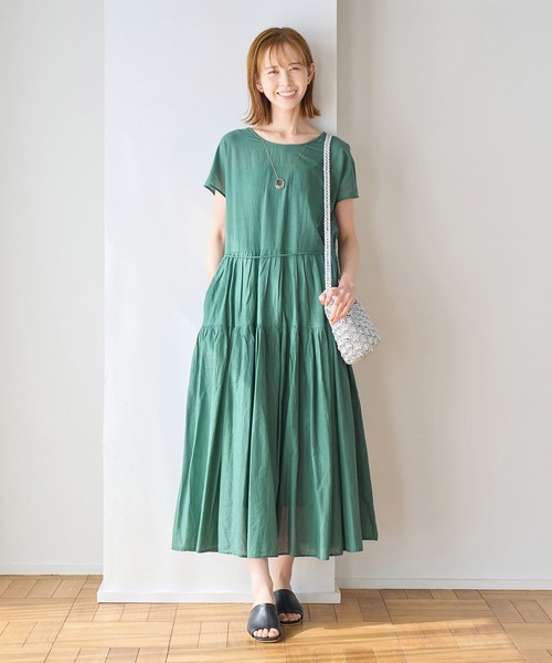 ROPE' PICNIC（ロペピクニック）の「【WEB限定カラー:ブラウン,グリーン】リンクコーデ/2WAY INDIAティアードワンピース（ワンピース・レディース・ブラック/ダークグリーン/ブルー/ブラウン系その他/ピンク系その他2・38）」の16枚目の写真