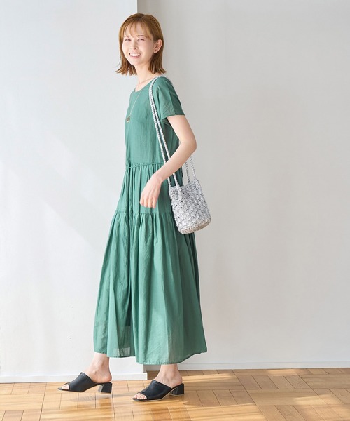 ROPE' PICNIC（ロペピクニック）の「【WEB限定カラー:ブラウン,グリーン】リンクコーデ/2WAY INDIAティアードワンピース（ワンピース・レディース・ブラック/ダークグリーン/ブルー/ブラウン系その他/ピンク系その他2・38）」の7枚目の写真