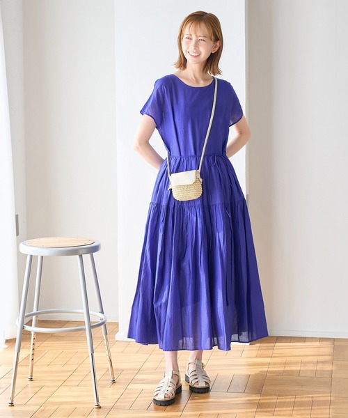 ROPE' PICNIC（ロペピクニック）の「【WEB限定カラー:ブラウン,グリーン】リンクコーデ/2WAY INDIAティアードワンピース（ワンピース・レディース・ブラック/ダークグリーン/ブルー/ブラウン系その他/ピンク系その他2・38）」の12枚目の写真