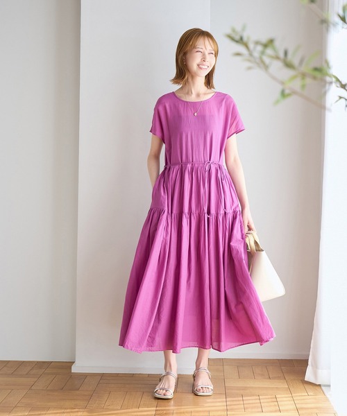 ROPE' PICNIC（ロペピクニック）の「【WEB限定カラー:ブラウン,グリーン】リンクコーデ/2WAY INDIAティアードワンピース（ワンピース・レディース・ブラック/ダークグリーン/ブルー/ブラウン系その他/ピンク系その他2・38）」の17枚目の写真