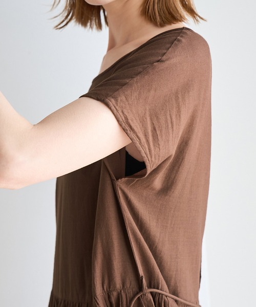 ROPE' PICNIC（ロペピクニック）の「【WEB限定カラー:ブラウン,グリーン】リンクコーデ/2WAY INDIAティアードワンピース（ワンピース・レディース・ブラック/ダークグリーン/ブルー/ブラウン系その他/ピンク系その他2・38）」の9枚目の写真