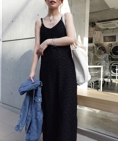 CORNERS（コーナーズ）の「シャーリングジャガードキャミワンピース（ワンピース・レディース・アイボリー/ブラウン/ブラック・M）」の8枚目の写真