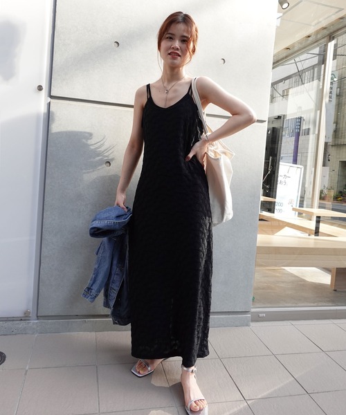 CORNERS（コーナーズ）の「シャーリングジャガードキャミワンピース（ワンピース・レディース・アイボリー/ブラウン/ブラック・M）」の9枚目の写真